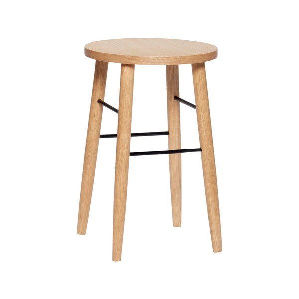 Barová stolička z dubového dřeva Hübsch Oak Bar Stool, výška 52 cm