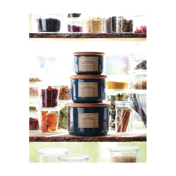 Vaso blu papavero con coperchio in legno , 0,5 l - Emile Henry-image-1