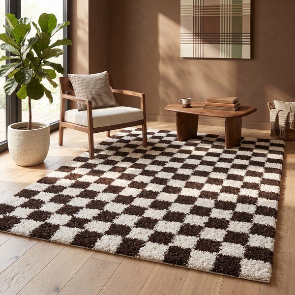 Tappeto marrone/color crema 80x150 cm Grida – ESTE-image-4