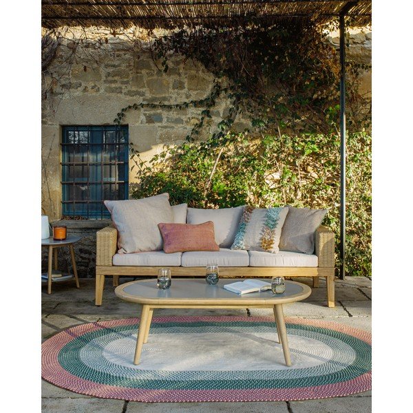 Tavolo da giardino in legno di eucalipto con piano in cemento Nina Glynis - Kave Home-image-4