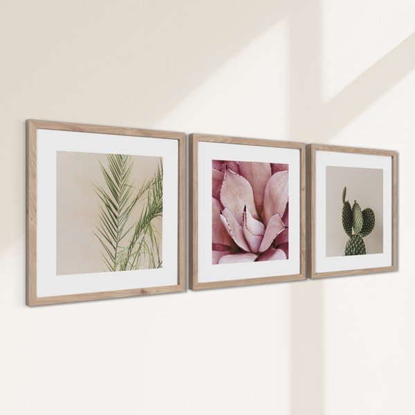 Set di dipinti stampati con cornice inclusa 3 pz 30x30 cm Fresh – Styler-image-3
