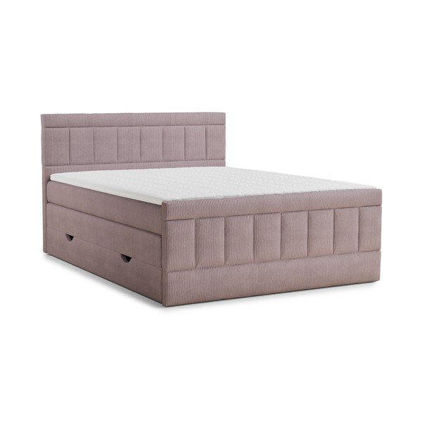 Letto boxspring viola con contenitore 200x200 cm Caya – Maison de Rêve