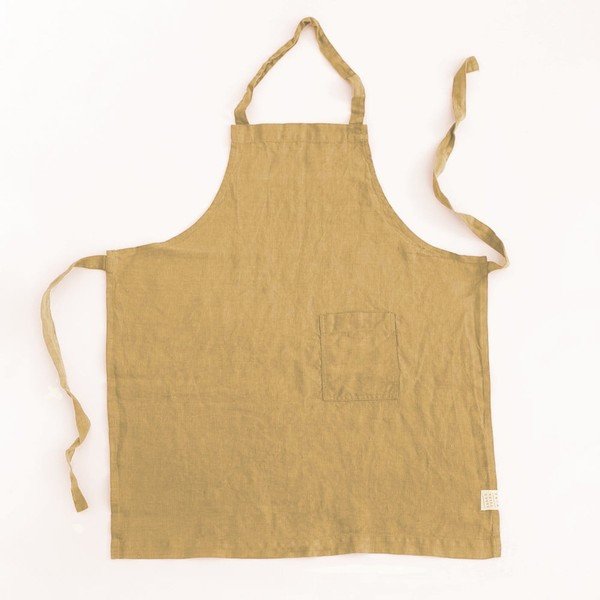 Grembiule da bambino in lino giallo scuro, 57 x 47 cm Honey - Linen Tales