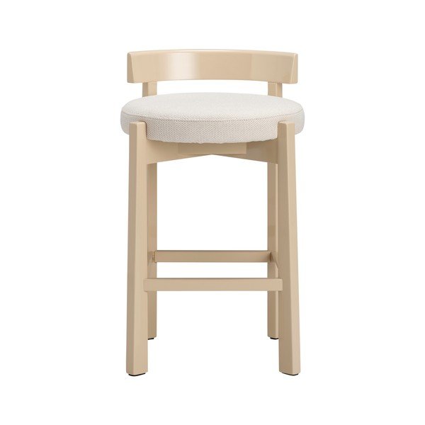 Sgabello da bar beige imbottito (altezza della seduta 66 cm) Hugg – Ellos Home-image-2