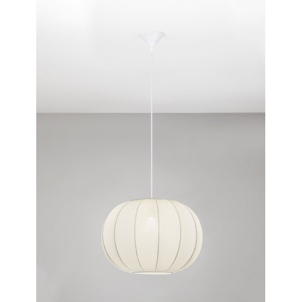 Lampadario bianco opaco in tessuto ø 50 cm Delina – Nova Luce-image-3