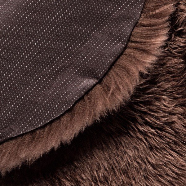Tappeto in pelle di pecora marrone scuro Zelanda, ⌀ 70 cm - Royal Dream-image-1