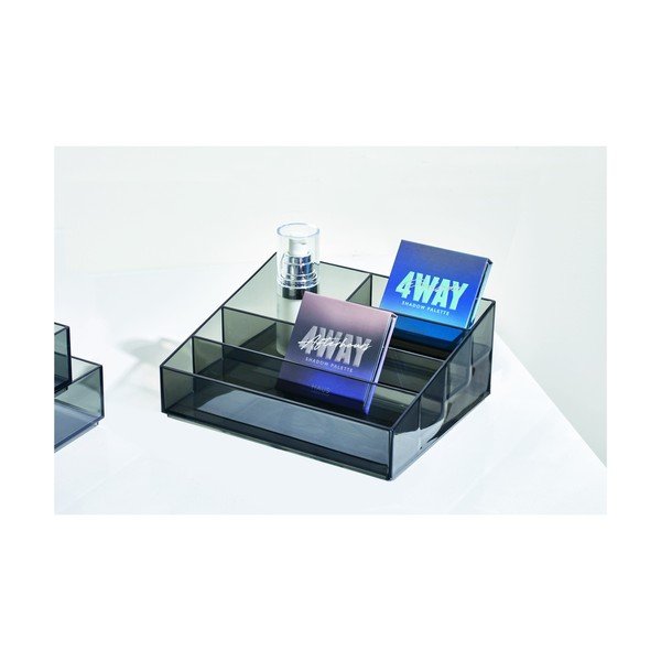 Organizzatore da bagno nero opaco per cosmetici in plastica riciclata Nail Station - iDesign-image-1