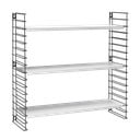 Scaffale nero a 3 livelli con ripiani bianchi, larghezza 70 cm Libro - Metaltex