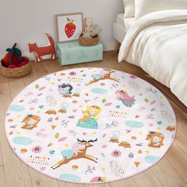 Tappeto per bambini rosa chiaro ø 100 cm Comfort - Mila Home-image-3