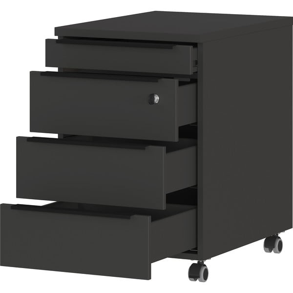 Armadietto color antracite con chiusura a chiave/su ruote 42x63x60 cm Mailand – Germania-image-3