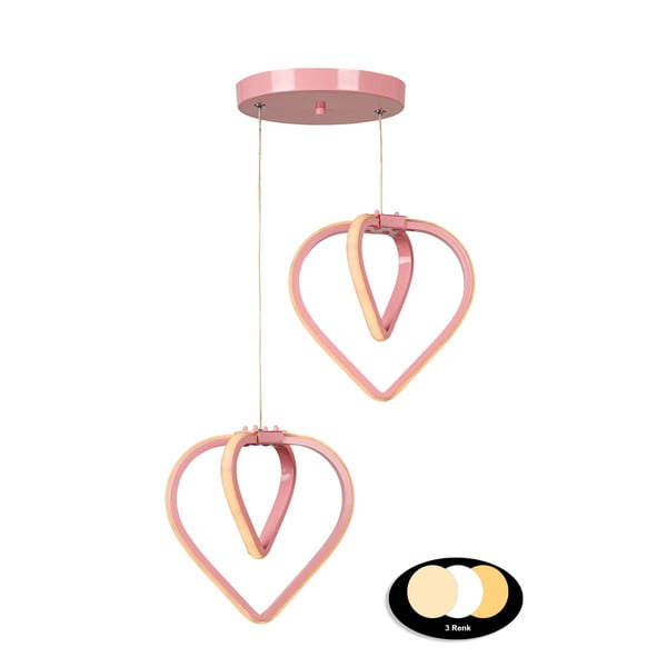 Lampadario LED rosa in metallo ø 20 cm Sevinc – Squid Lighting-image-2