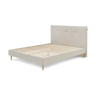 Letto matrimoniale imbottito beige con griglia 180x200 cm Tory - Bobochic Paris