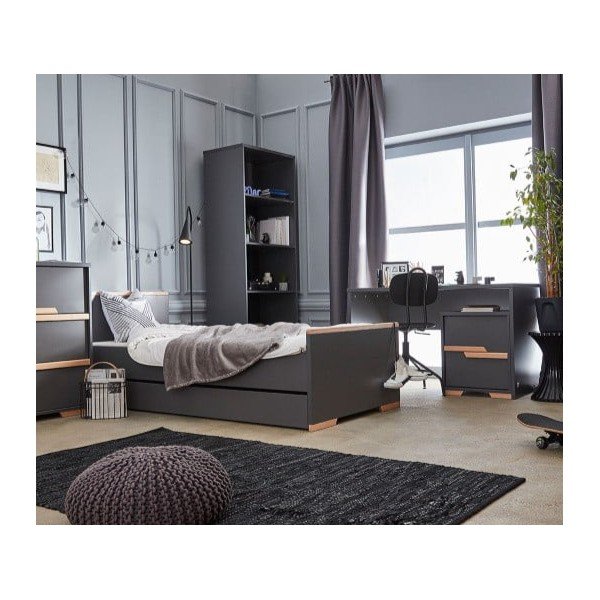 Comodino grigio scuro Snap - Pinio-image-1