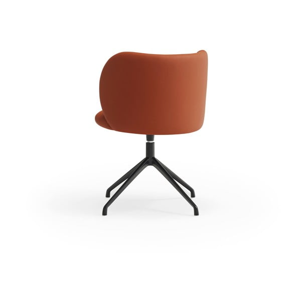 Sedia da pranzo arancione in imbottito Mogi – Teulat-image-2