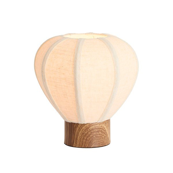 Lampada da tavolo color crema in metallo con paralume in tessuto (altezza totale 23,5 cm) Kyzo – Light & Living-image-1
