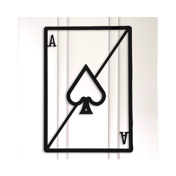 Černá kovová nástěnná dekorace Card