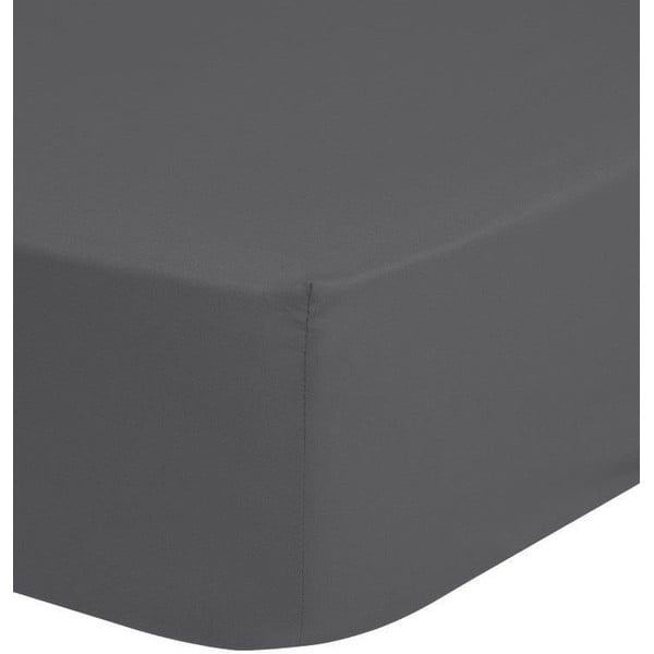 Lenzuolo grigio in cotone sateen elasticizzato, 140 x 200 cm - HIP-image-1