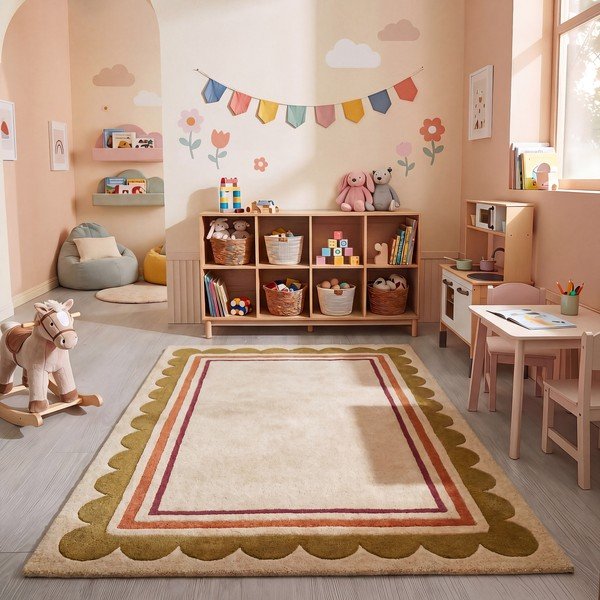 Tappeto di colore naturale in lana tessuto a mano 120x170 cm Lois – Flair Rugs-image-1