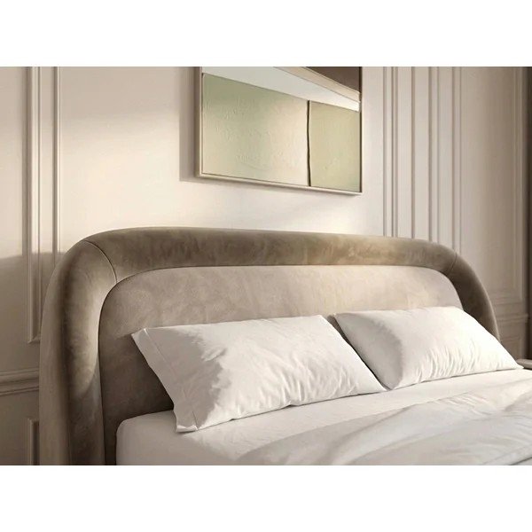 Letto matrimoniale imbottito grigio tortora con contenitore con rete inclusa 160x200 cm Sam – Bobochic Paris-image-3