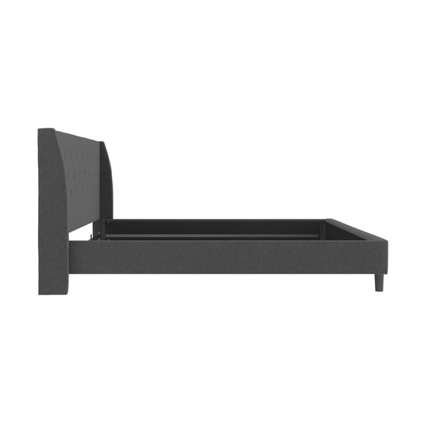 Letto matrimoniale imbottito grigio scuro 180x200 cm Her Majesty - Støraa-image-4