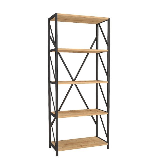 Scaffale in pino nero naturale 64x150 cm Eser - Gauge Concept