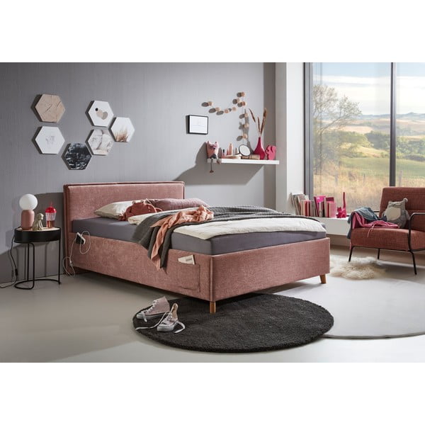Letto da bambini rosa imbottito rete non inclusa 120x200 cm Fun – Meise Möbel-image-1