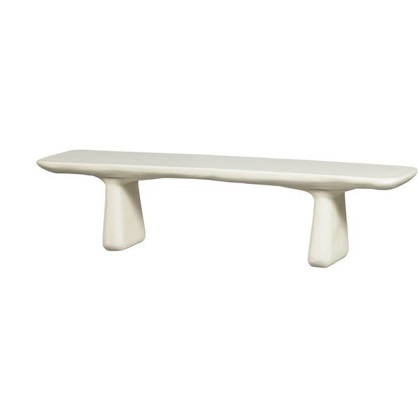 Panca da giardino avorio in plastica Loggia – WOOOD-image-2