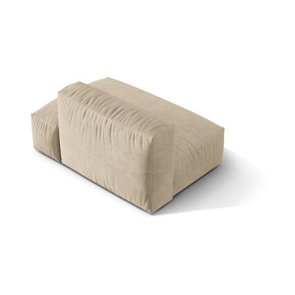 Parte divano componibile beige (con penisola a destra) con rivestimento in velluto Martina – Micadoni -image-2