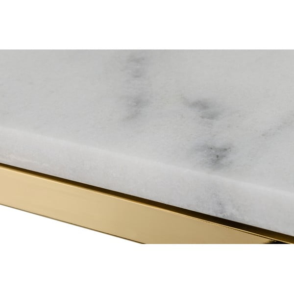 Consolle in marmo bianco con base in marmo oro, lunghezza 100 cm - RGE-image-1
