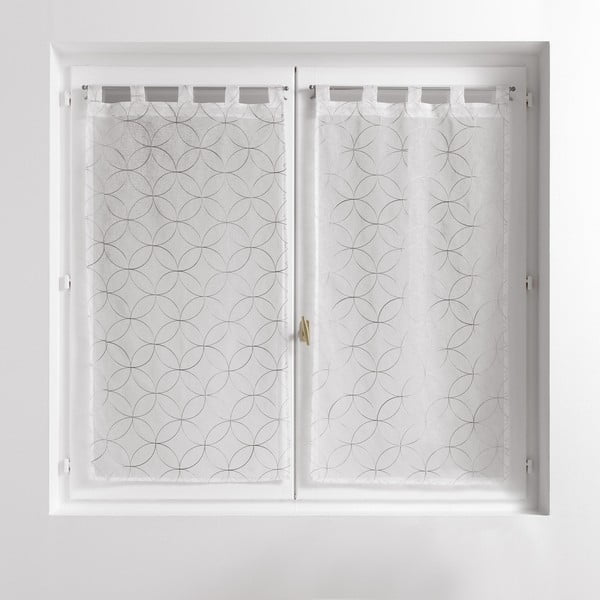 Tende in voile bianco-grigio in set di 2 pezzi 60x90 cm Olympia - douceur d'intérieur