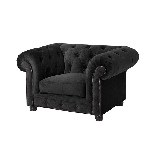 Poltrona nera Orleans Velvet - Max Winzer-image-1