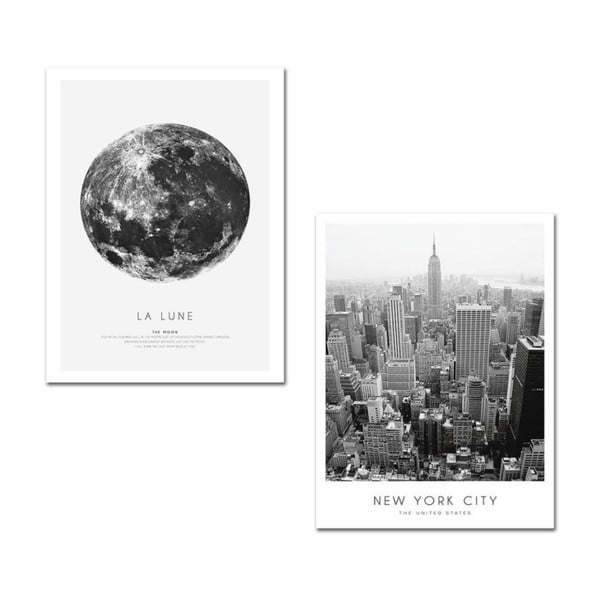 Set di 2 poster in cornice 30x40 cm New York City - Wallity