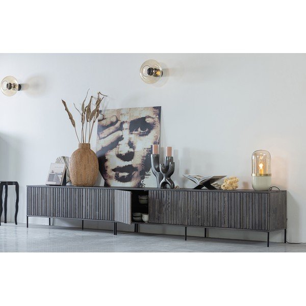 Mobile TV marrone con effetto frassino 150x56x44 cm Gravure – WOOOD-image-4