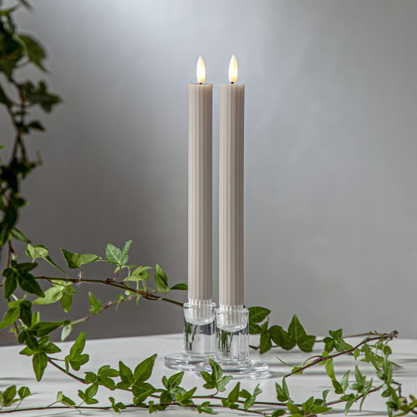 Candele LED in set da 2 (altezza 25 cm) Flamme Stripe - Star Trading-image-1