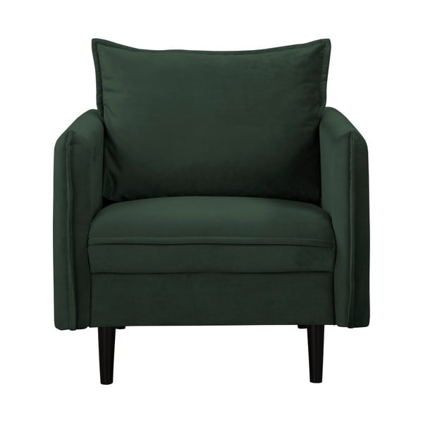 Poltrona verde scuro con rivestimento in velluto Juli – Ropez-image-1