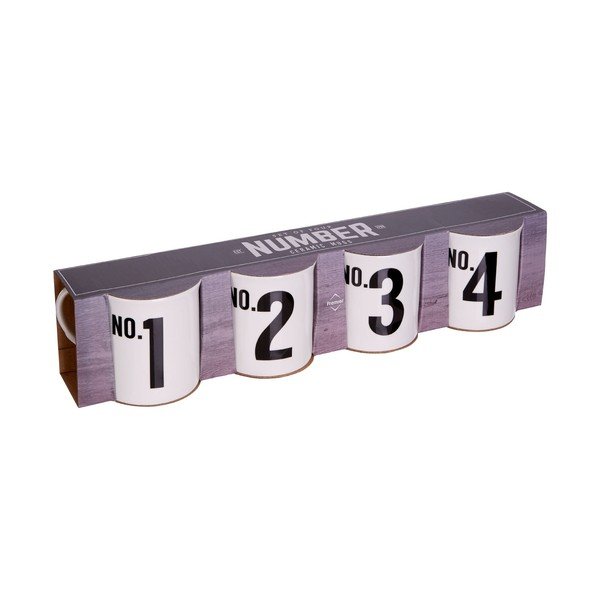 Set di 4 tazze Numbers in porcellana asiatica, 342 ml - Premier Housewares-image-1