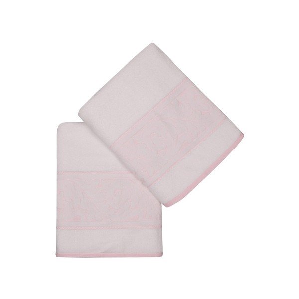 Set di 2 asciugamani da bagno in cotone rosa chiaro Ghunna, 70 x 140 cm - Foutastic