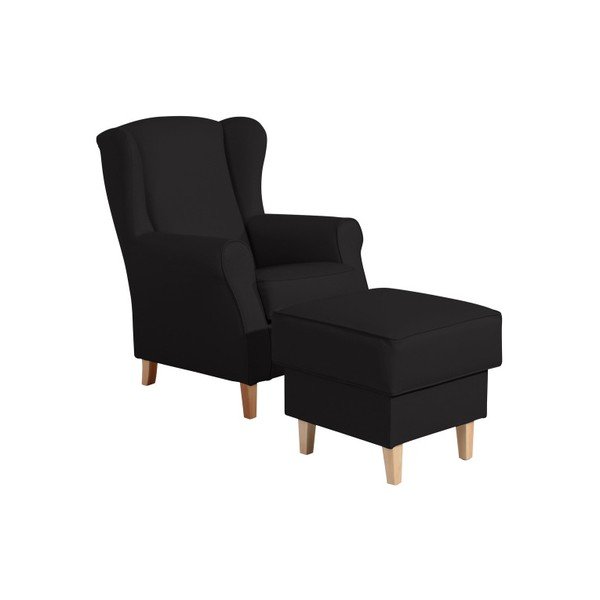 Lorris Poggiapiedi in similpelle nera - Max Winzer-image-1