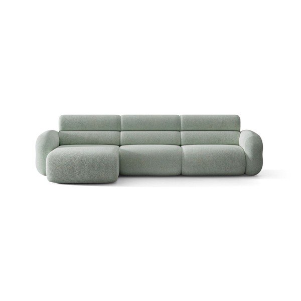 Divano angolare blu (con penisola a sinistra/con chaise lounge) con rivestimento in ciniglia Neo – Micadoni -image-1