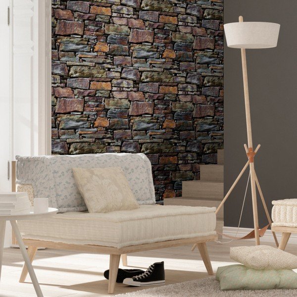 Nástěnná samolepka Ambiance Wall Materials Stones from Roussilon, 40 x 40 cm