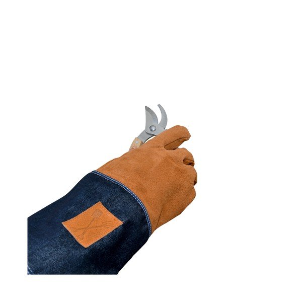 Guanti da giardinaggio blu-arancio con protezione del polso Denim - Esschert Design-image-4