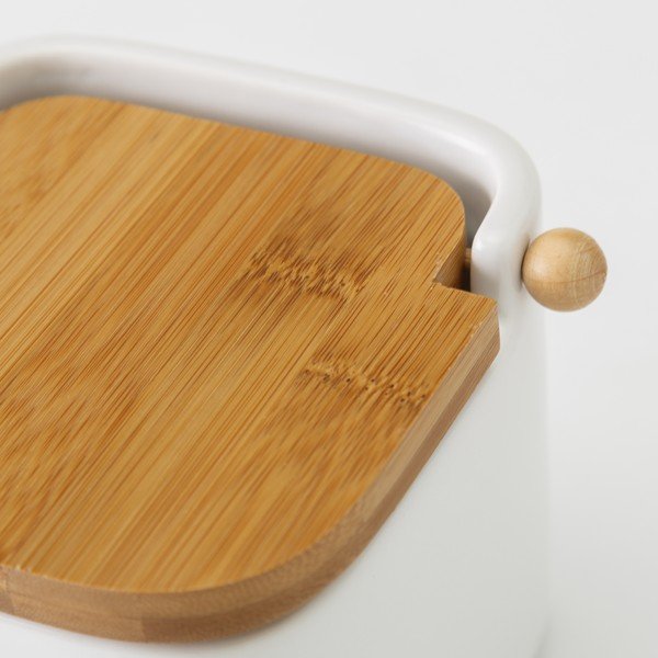 Contenitore per sale in ceramica bianca Unimasa, 750 ml - Casa Selección-image-1