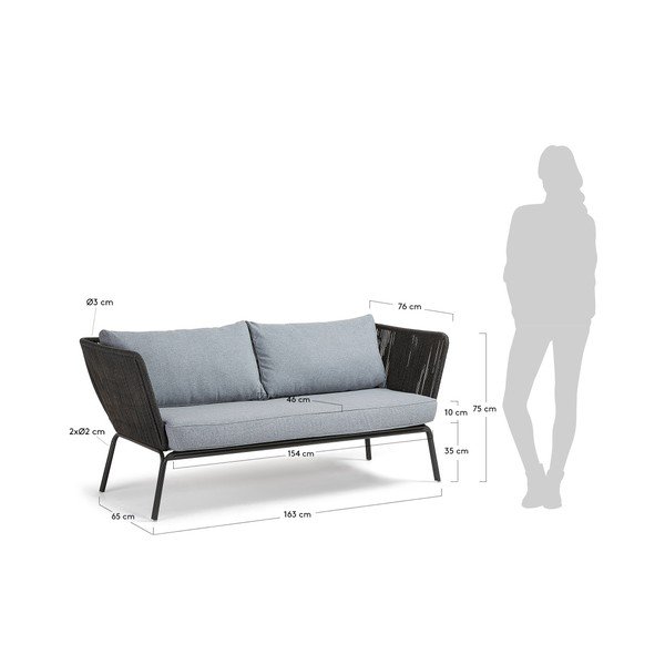 Šedá třímístná zahradní pohovka la Forma Bernon-image-2