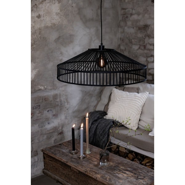 Lampada a sospensione nera con paralume in bambù ø 70 cm Tapa - Markslöjd-image-2