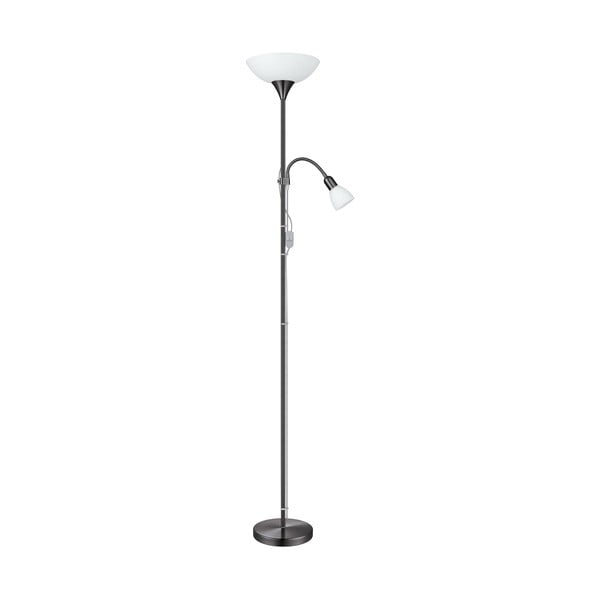 Lampada da terra nera con paralume in vetro (altezza totale 176,5 cm) UP 2 – EGLO