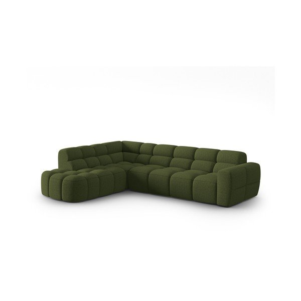 Divano con penisola verde Lisa - Micadoni Home-image-2