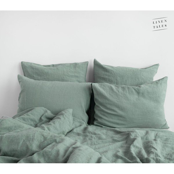Biancheria da letto verde 200x200 cm Milieu - Linen Tales-image-4