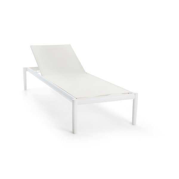 Sedia a sdraio da giardino in metallo color crema Switch - Diphano-image-3