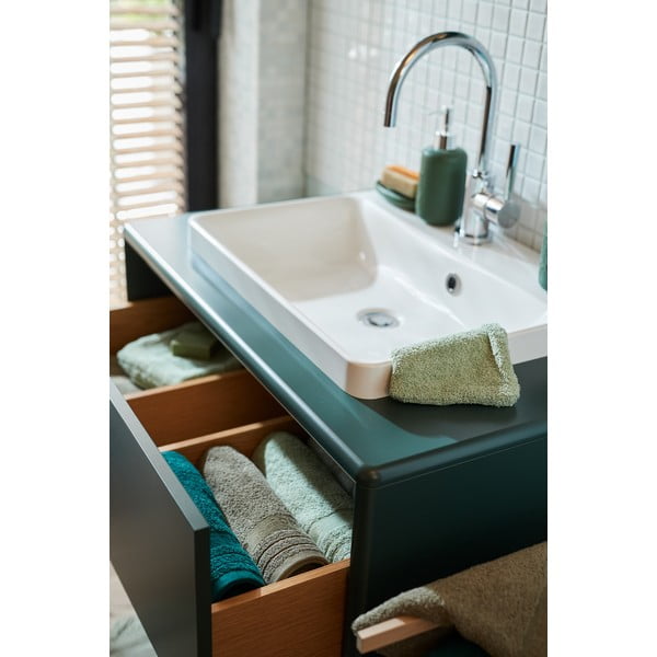Mobile sospeso verde scuro con lavabo senza miscelatore 80x62 cm Color Bath - Tom Tailor-image-1
