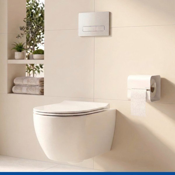Porta carta igienica senza foratura bianco in acciaio con aggancio Turbo-loc Lizan – Wenko-image-2